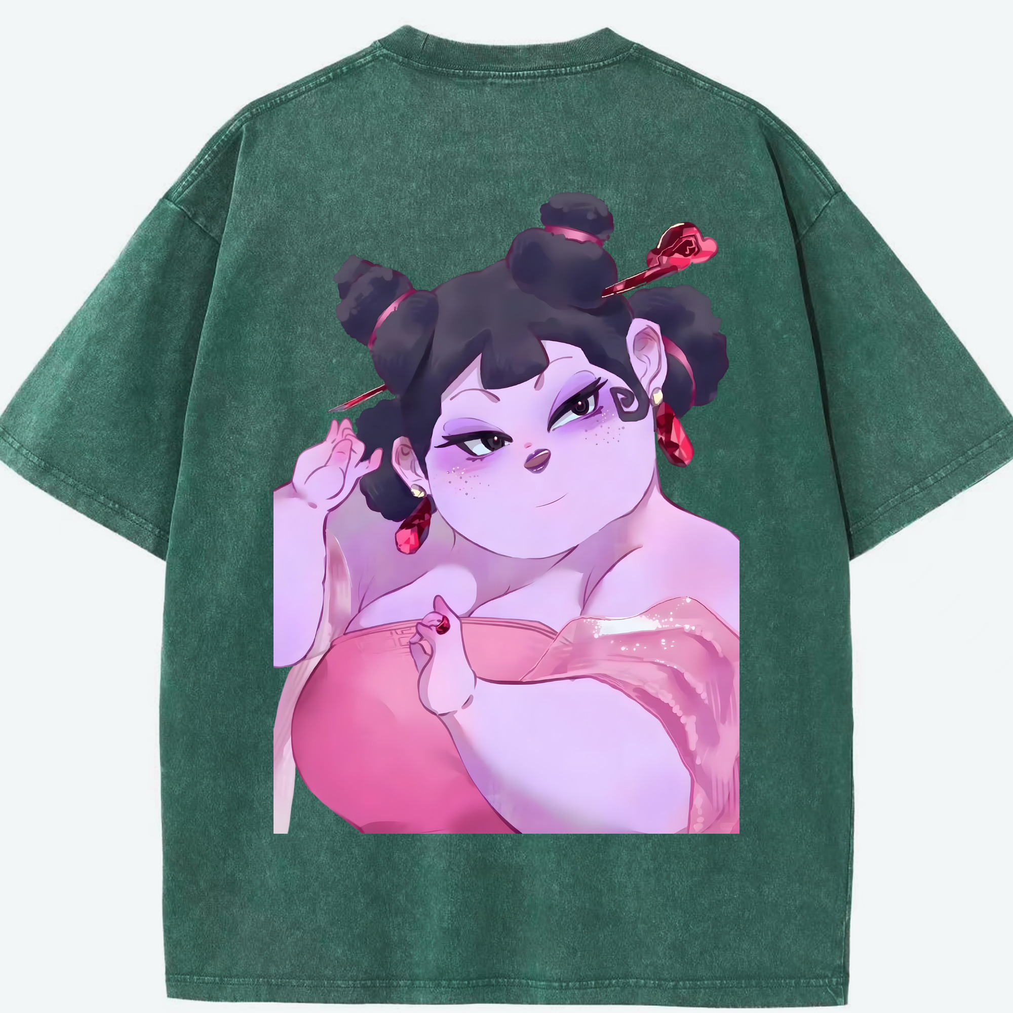 （画像用） Ne Zha 2 ナタ 魔童の大暴れ 綿100% ヴィンテージ風 半袖Tシャツ（背面プリント）